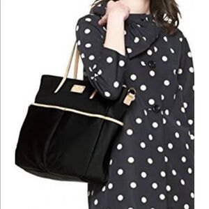 Kate Spade Black Kennedy Honey Nylon Large Tote Baby Bag